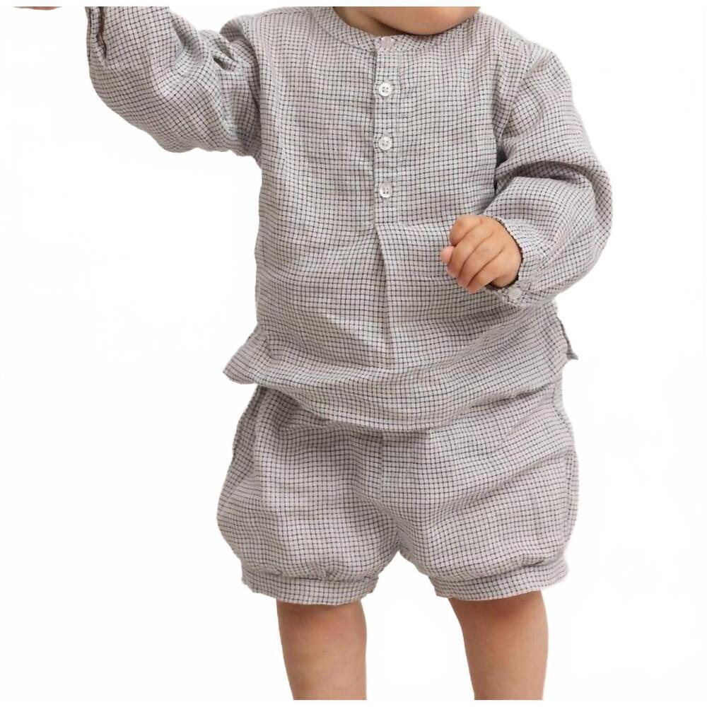 NEW MARMAR COPENHAGEN pabi linen shorts in mini check